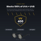 UV400 lenses block 100% of UVA and UVB rays