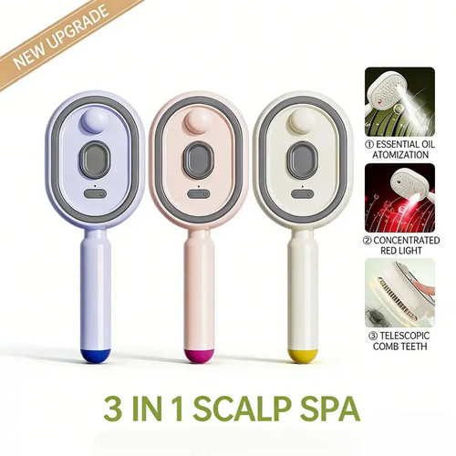 3-in-1 scalp spa comb in three colours