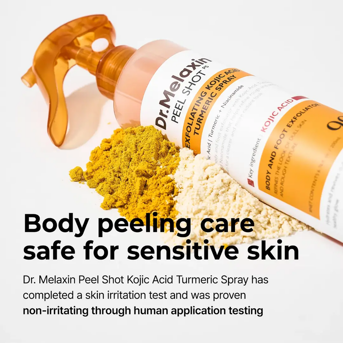 Dr.Melaxin Peel Shot Exfoliating Kojic Acid Turmeric Spray Body and Foot Exfoliator - 200ml