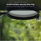 Close-up of the variable density tint ring on the lens